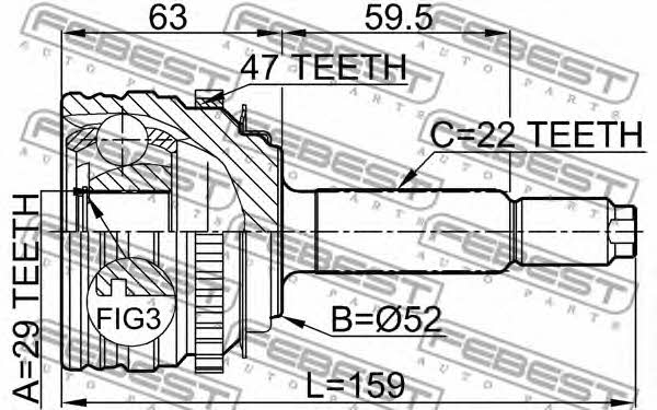 CV joint Febest 1110-006A47