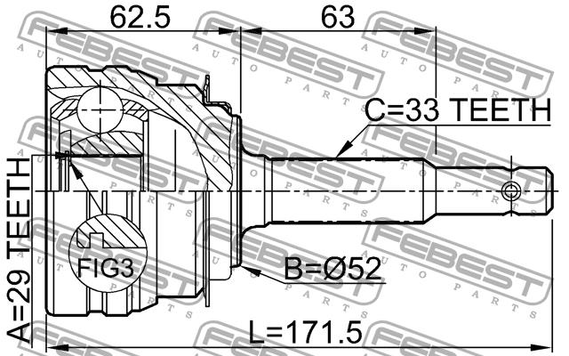 CV joint Febest 1110-ESP