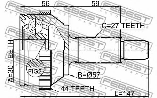 CV joint Febest 2110-MONA44