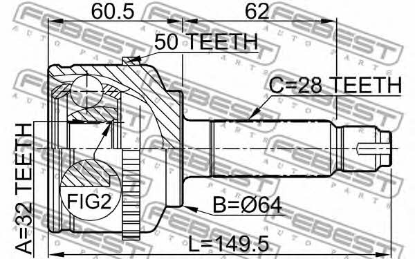 Febest CV joint – price 185 PLN