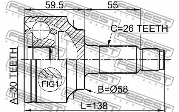 CV joint Febest 0310-FD