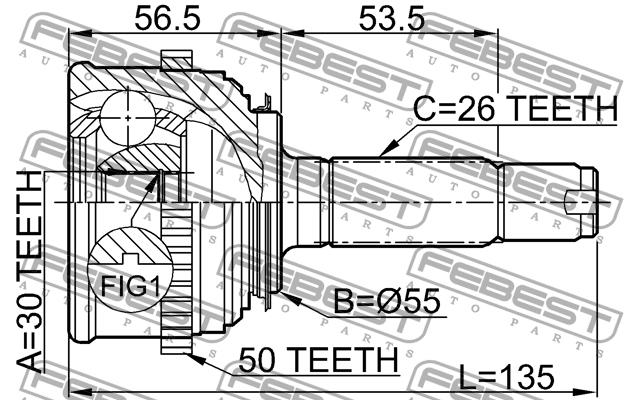 CV joint Febest 0310-024A50
