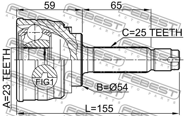 CV joint Febest 0410-003