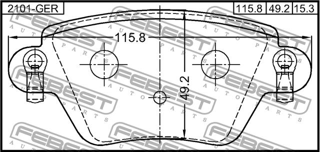 Febest 2101-GER Brake Pad Set, disc brake 2101GER