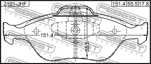 Febest 2101-JHF Brake Pad Set, disc brake 2101JHF