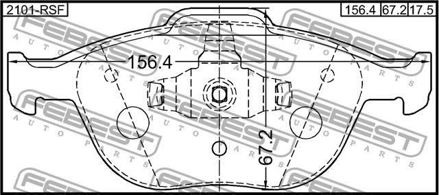 Febest 2101-RSF Brake Pad Set, disc brake 2101RSF