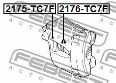 Brake caliper repair kit Febest 2175-TC7F