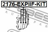Front brake caliper piston Febest 2176-EXPIIF-KIT