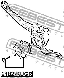 Rear wheel hub Febest 2182-KUGR