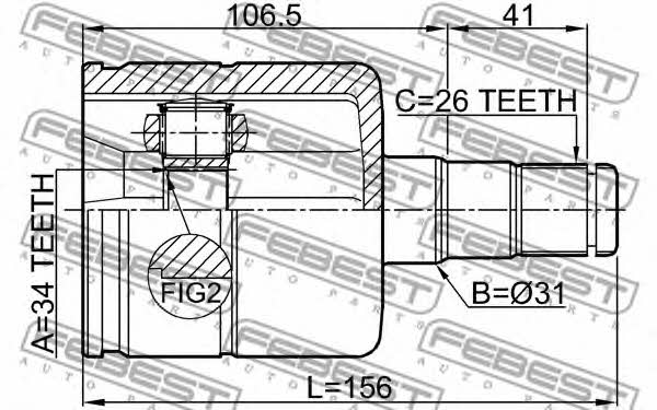 CV joint Febest 2311-TATLH