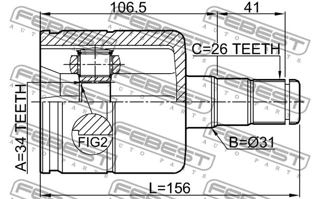 Febest CV joint – price 275 PLN