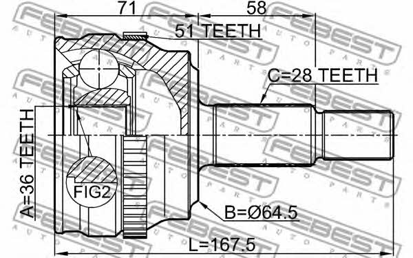 CV joint Febest 2410-MASTA51