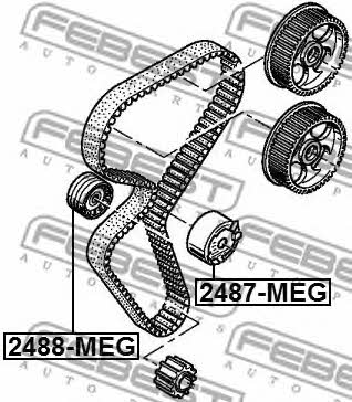 Tensioner pulley, timing belt Febest 2488-MEG