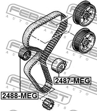 Febest Tensioner pulley, timing belt – price 54 PLN