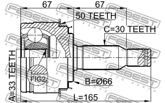 Febest CV joint – price 209 PLN