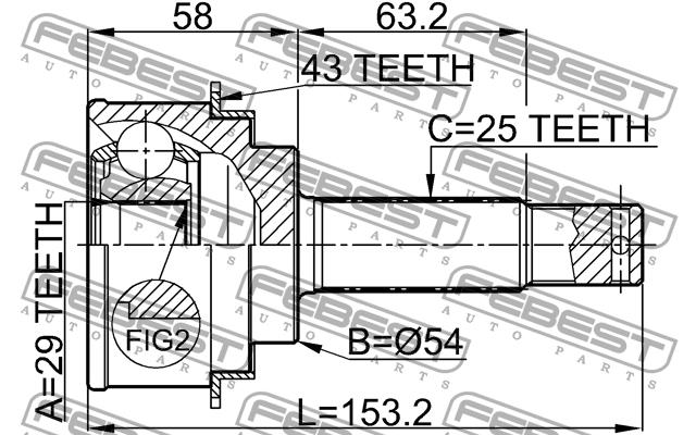 Febest CV joint – price 204 PLN