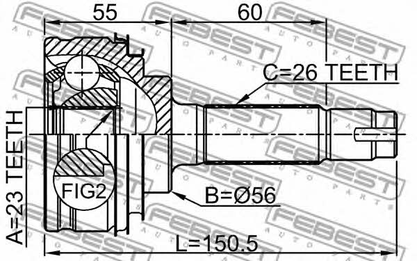 CV joint Febest 0110-010