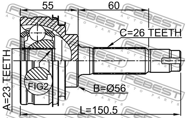 Febest CV joint – price 121 PLN