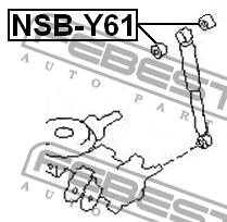 Shock absorber bushing Febest NSB-Y61