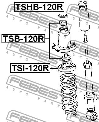Bellow and bump for 1 shock absorber Febest TSHB-120R