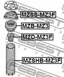 Front shock absorber boot Febest MZSHB-MZ3F