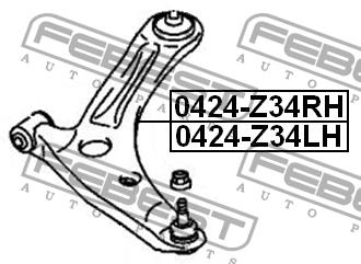 Febest Front left lower control arm – price [object Object] PLN