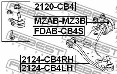 Suspension arm, front left Febest 2124-CB4LH
