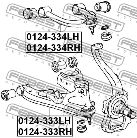 Front right lower control arm Febest 0124-333RH