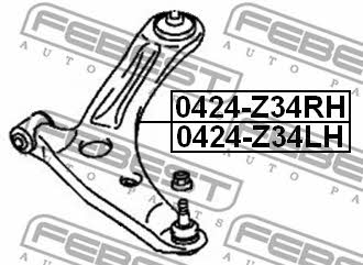 Front right lower control arm Febest 0424-Z34RH