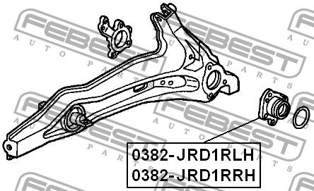 Wheel hub, rear left Febest 0382-JRD1RLH