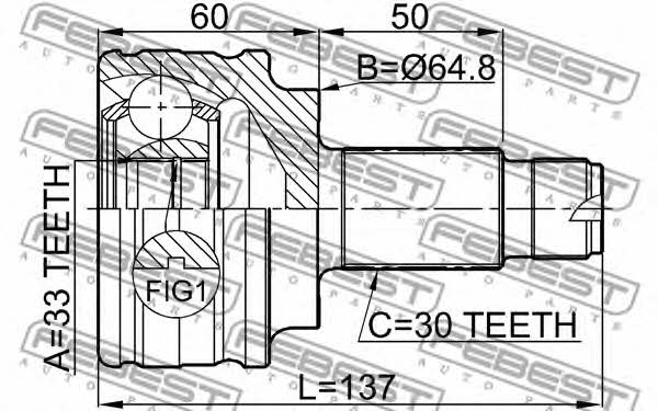 CV joint Febest 1910-X3