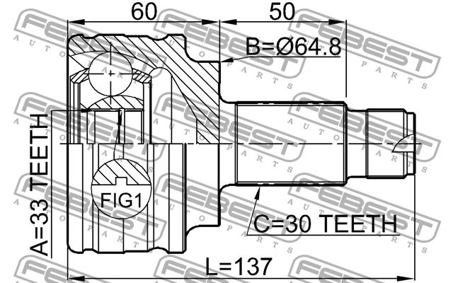 Febest CV joint – price 284 PLN