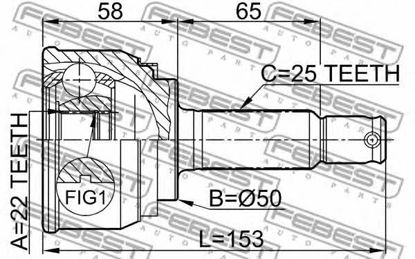 CV joint Febest 0410-001