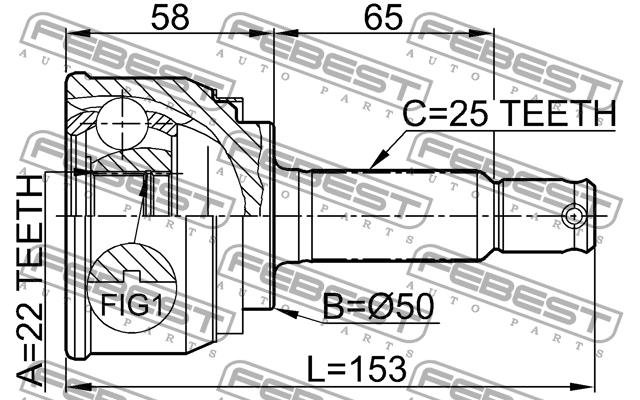 Febest CV joint – price 282 PLN