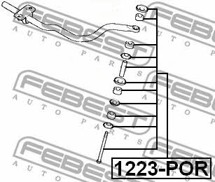 Front stabilizer bar Febest 1223-POR