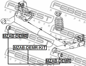 Febest Rear axle bush – price [object Object] PLN
