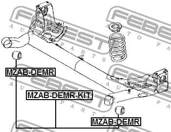 Rear axle bush Febest MZAB-DEMR