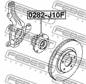 Wheel hub with front bearing Febest 0282-J10F