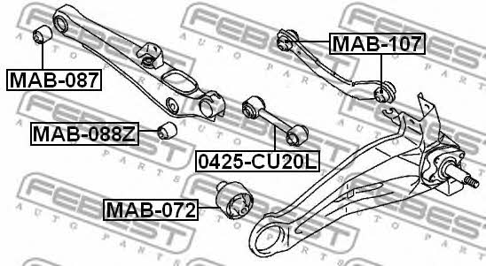 Silent block rear cross link Febest MAB-088Z