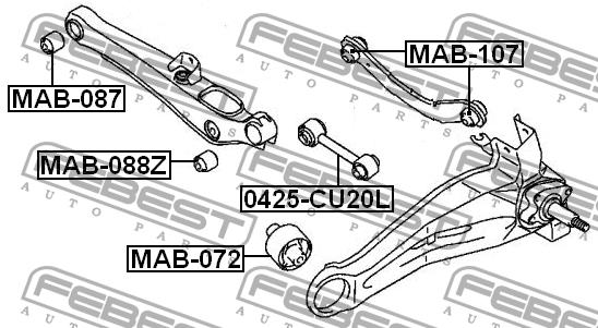 Febest Silent block rear cross link – price [object Object] PLN