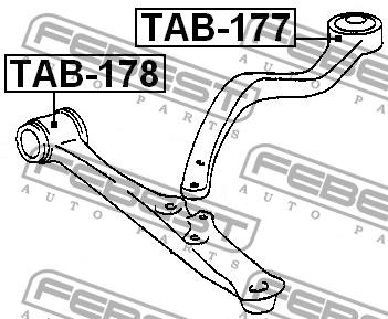 Front lower control arm front bushing Febest TAB-178