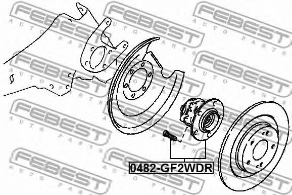 Rear wheel hub Febest 0482-GF2WDR