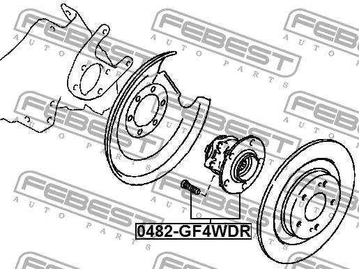 Rear wheel hub Febest 0482-GF4WDR