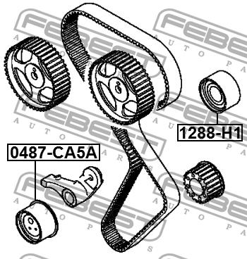 Tensioner pulley, timing belt Febest 0487-CA5A