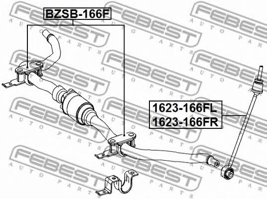 Front stabilizer bar, right Febest 1623-166FR