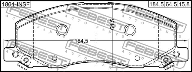Febest 1801-INSF Brake Pad Set, disc brake 1801INSF
