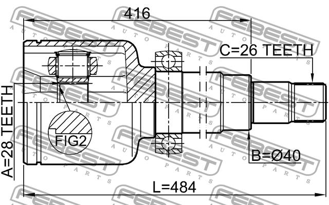 Febest CV joint – price [object Object] PLN