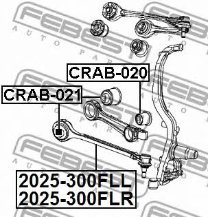 Suspension arm front right Febest 2025-300FLR