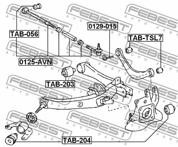 Febest Front lower arm bush, front – price 50 PLN