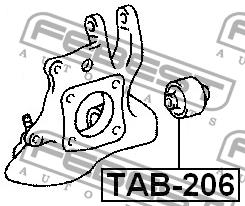Silent block, rear lower arm Febest TAB-206